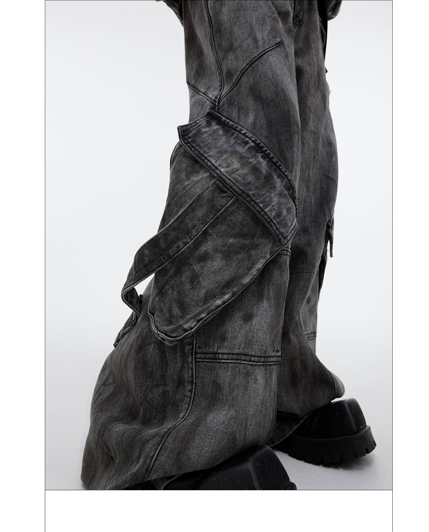 Niche retro old denim suit jacket jacket wasteland heavy zipper big pocket overalls R016