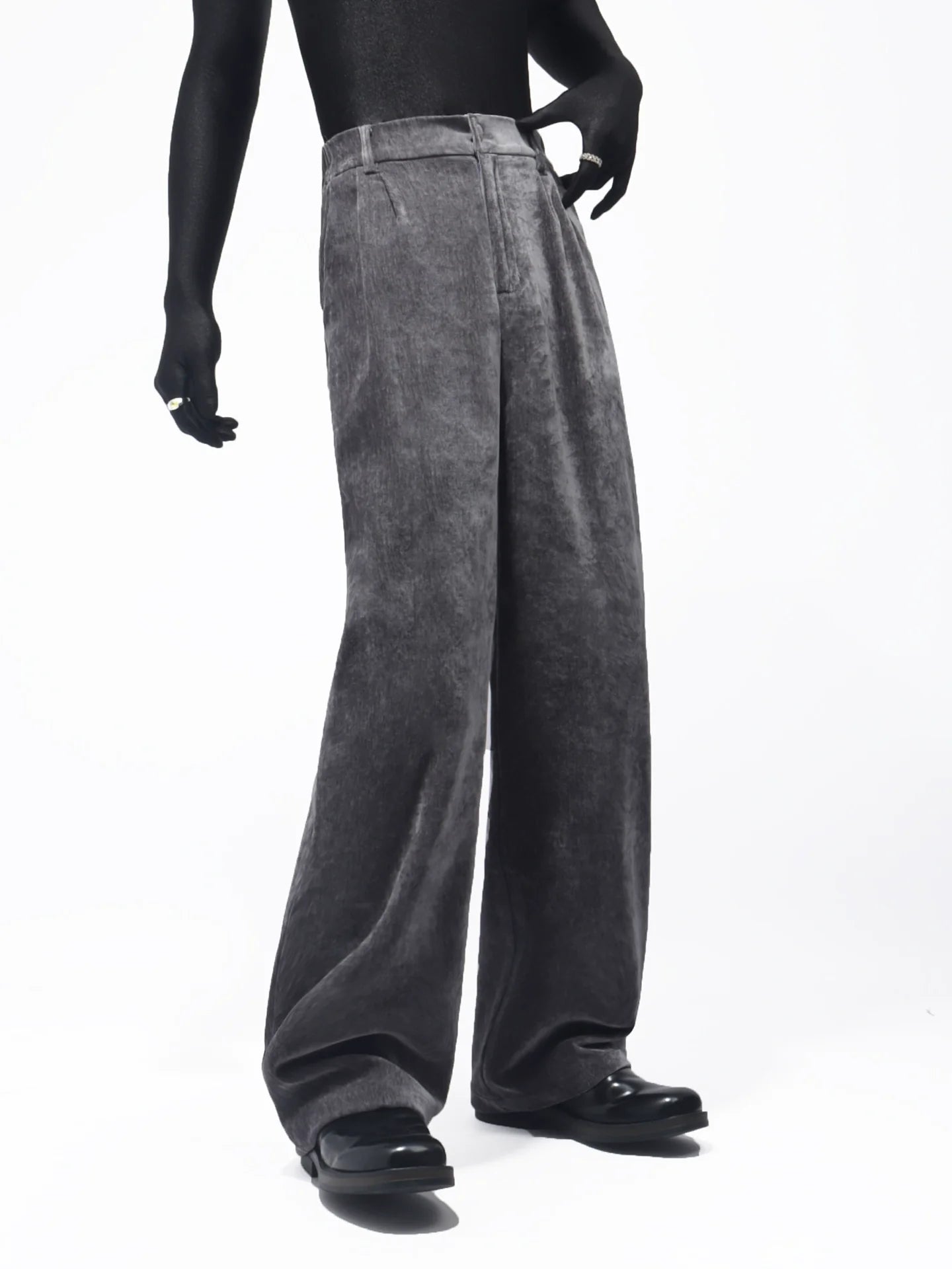 Autumn and winter chenille suit men's Korean version of ruffian handsome corduroy splicing blazer R015