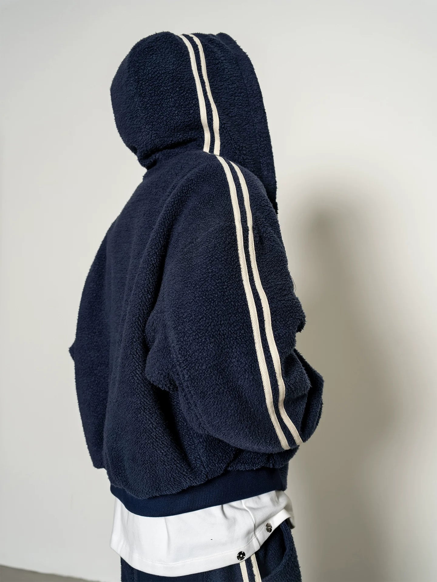 American contrasting fleece cotton jacket sweater jacket casual sweatpants loose sports suit winter S0136