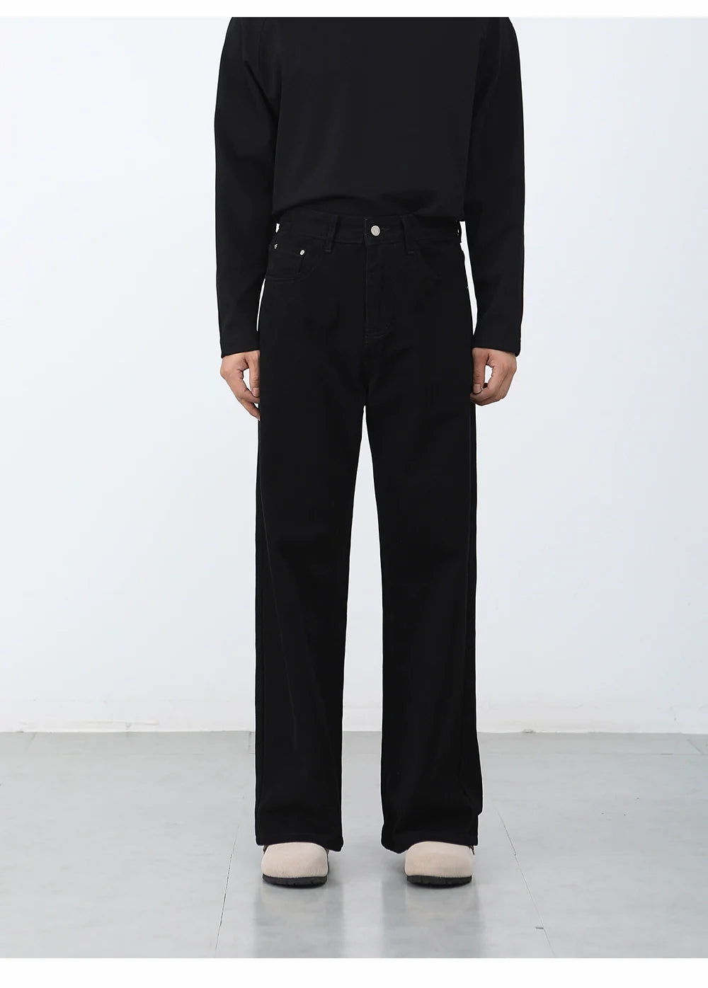 Black Jeans Men's Straight Casual Pants B0315