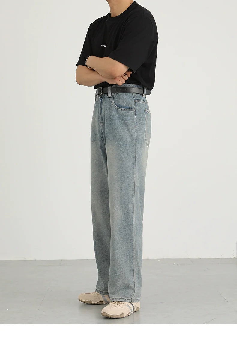 Washed and old versatile casual pants B0316