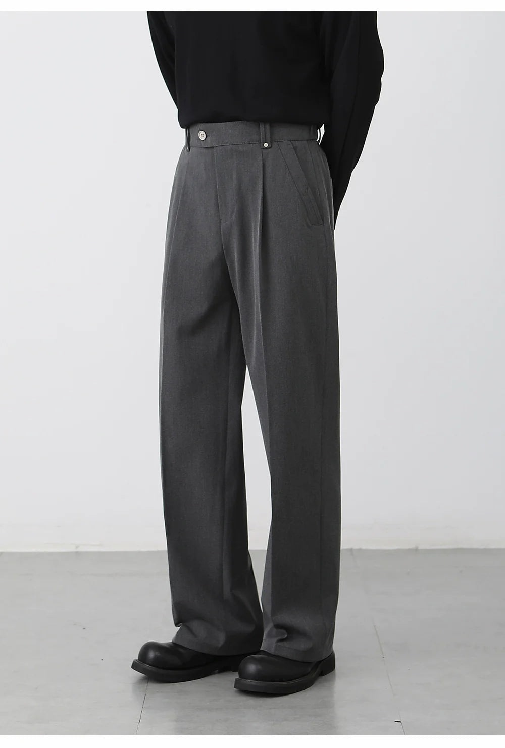 Casual pants men's straight Korean wide-leg suit pants M002