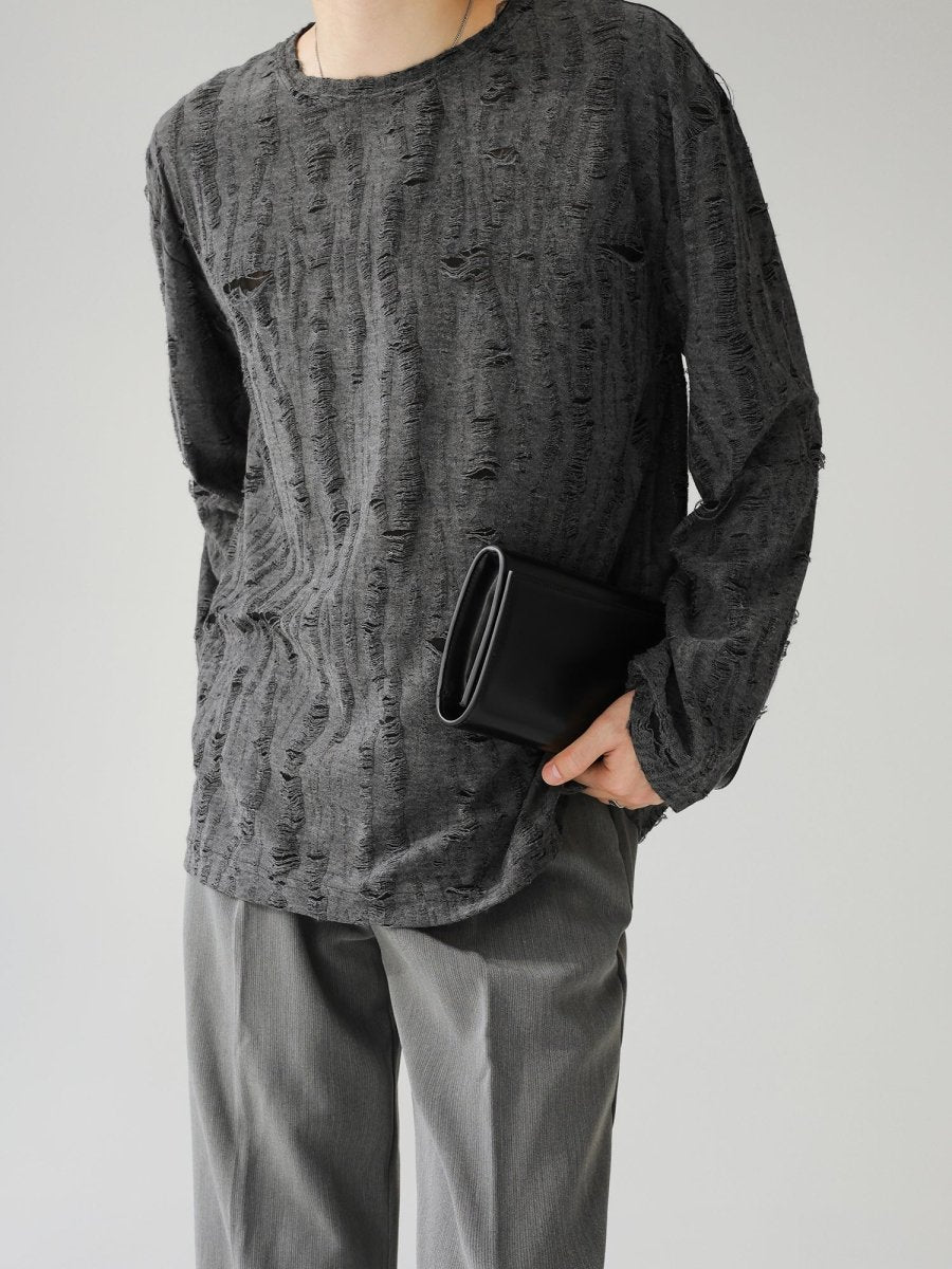 [HOHO]round neck hole T-shirt J0099