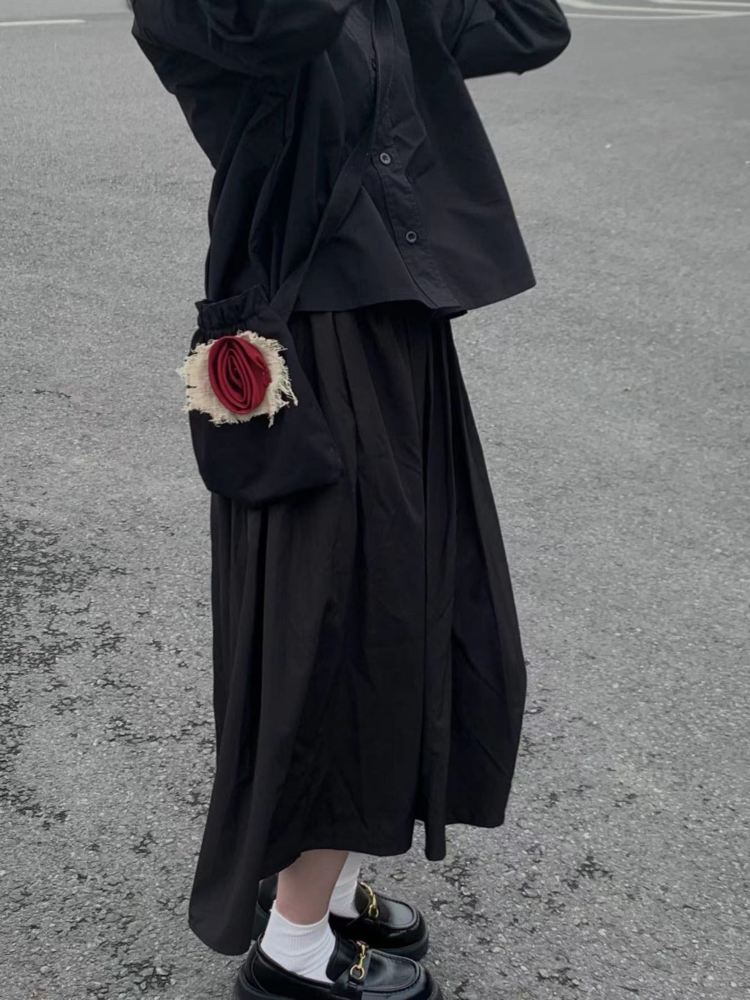 rose drawstring small messenger bag A0067