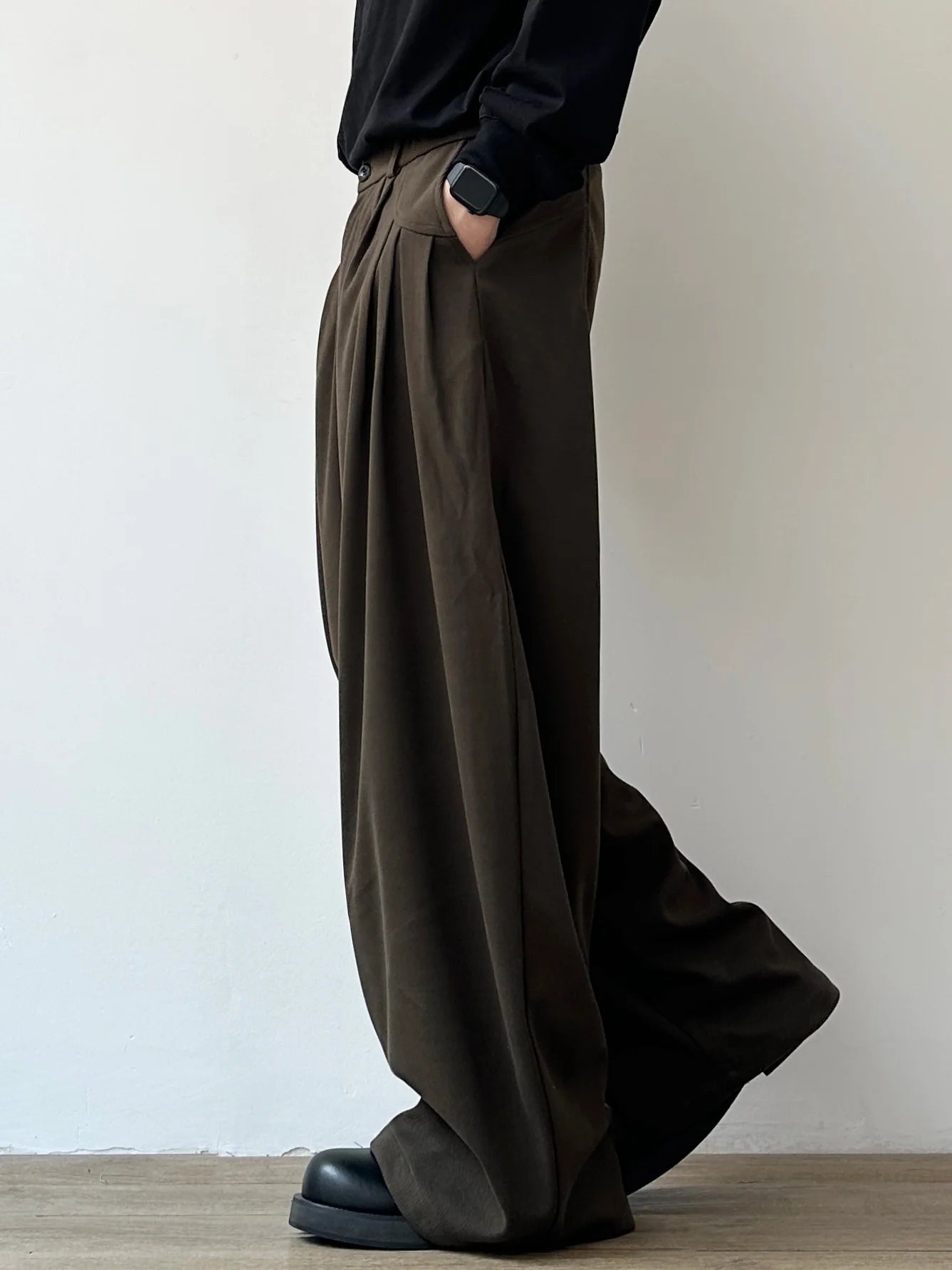 Retro pendant loose wide-leg casual pants scimitar pants B0318