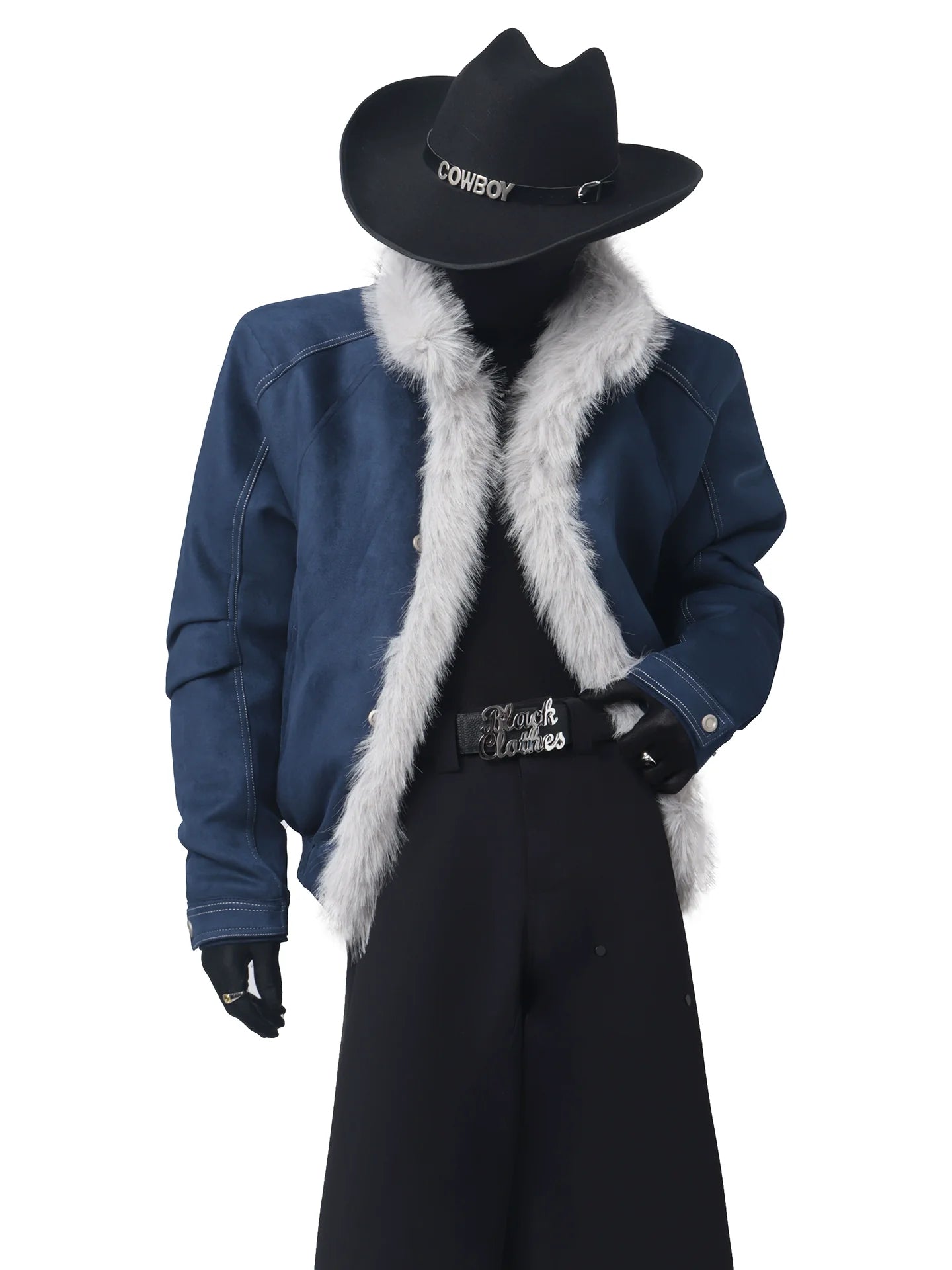 Winter mountain carving suede thickened sweater neck cotton-padded coat men's design sense imitation fur cotton clothes tide T0193