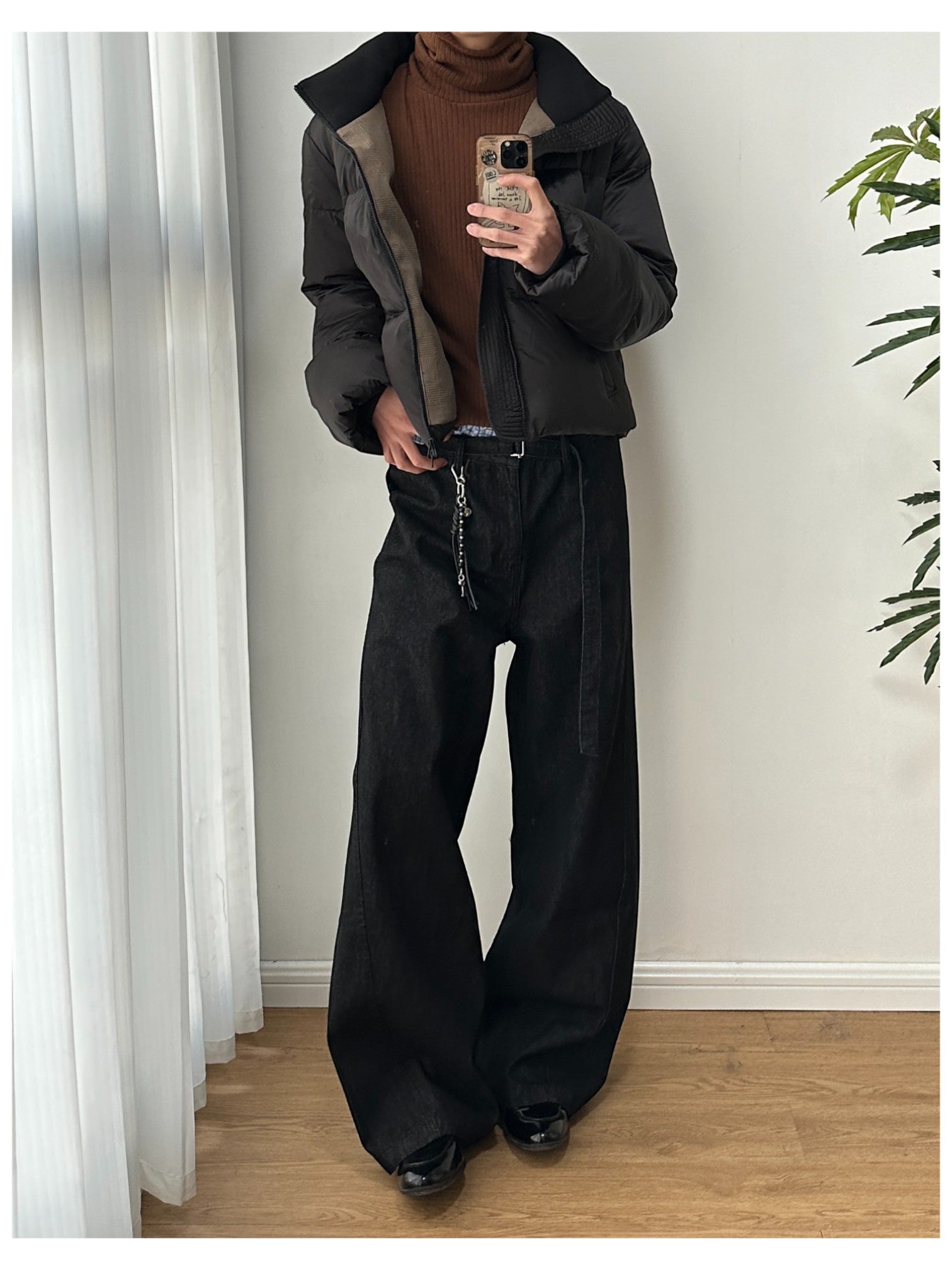 [SINONOME] DRAWSTRING A-CUT HEAVY JEANS B0303