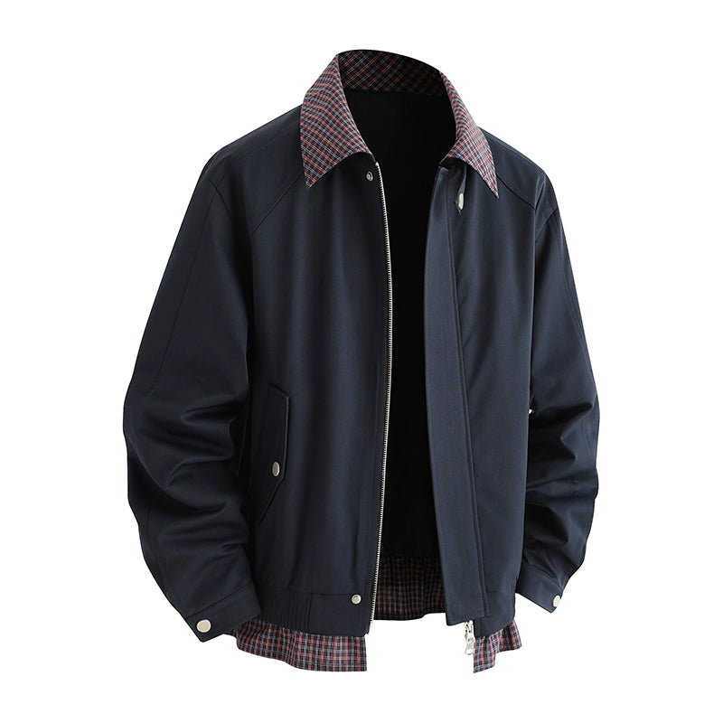 American high street lapel personalized splicing jacket C0392