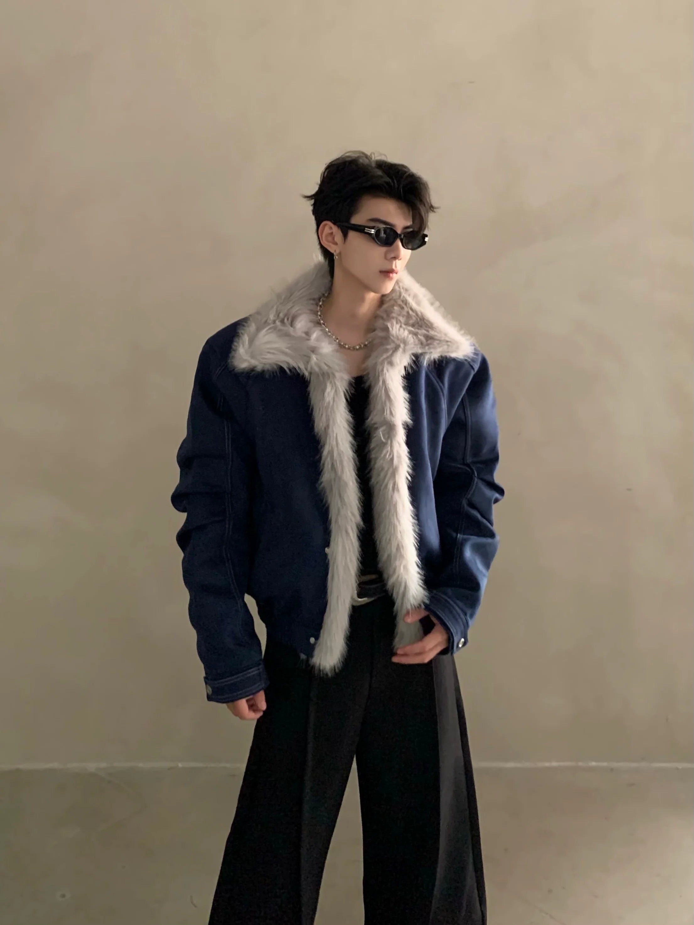 Winter niche high-end ruffian handsome sweater-neck cotton-padded jacket for men with thickened thermal seat mountain carving cotton-padded jacket T0192