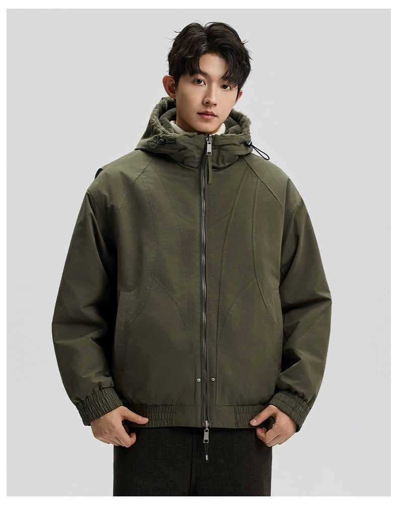 American retro double-sided fleece jacket C0388