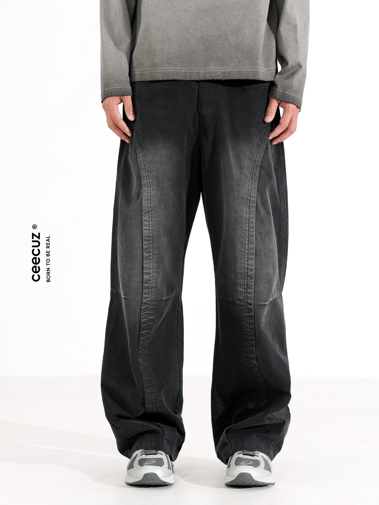 Men Cleanfit Oversized French Workwear Casual TrousersB0003