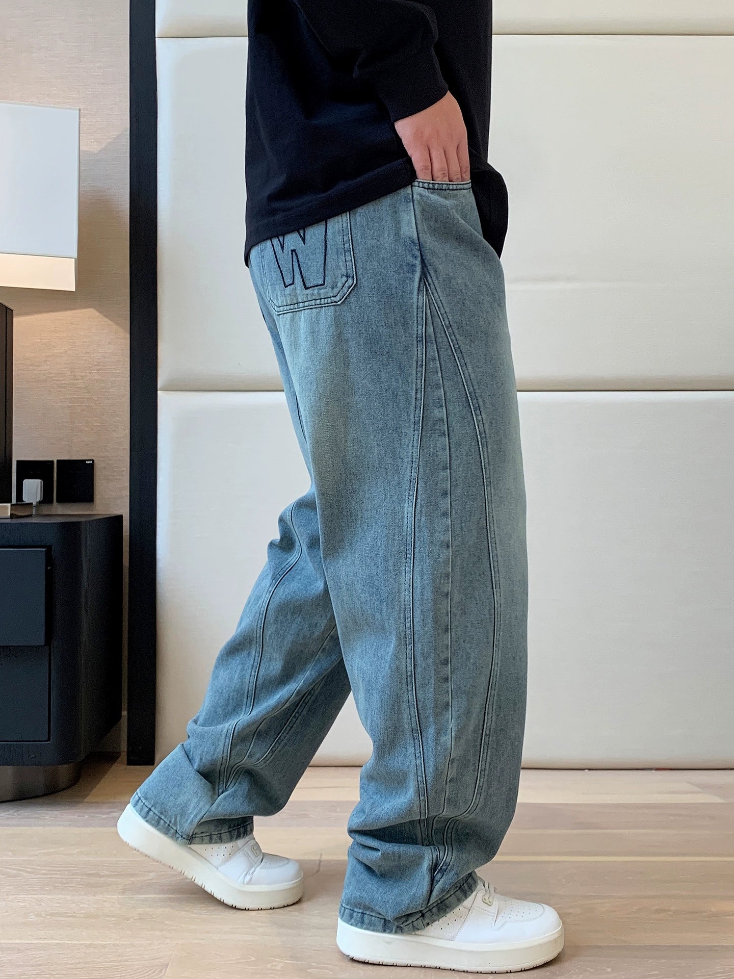 Large Size Straight Jeans B0300