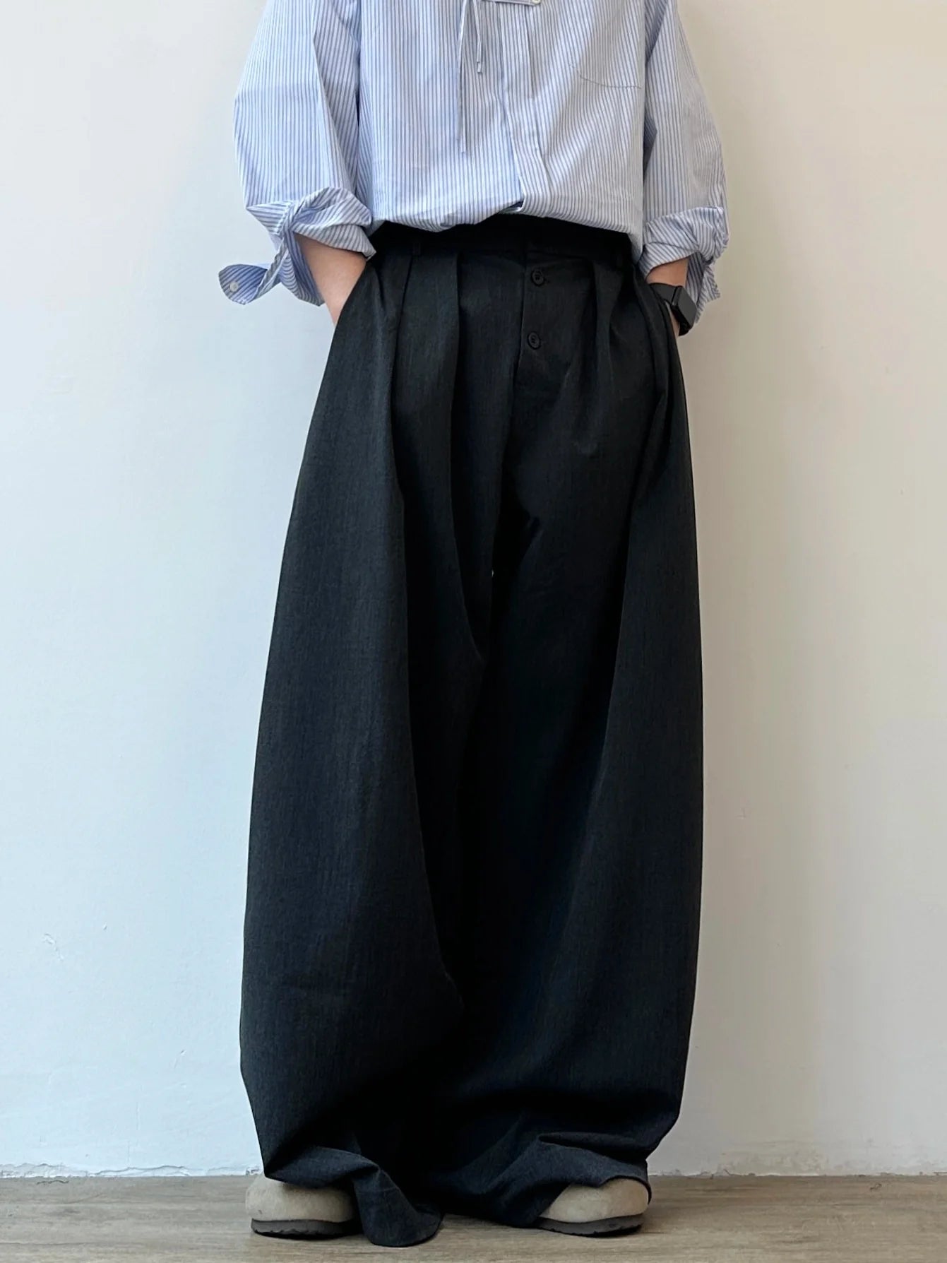 Straight wide-leg suit long pants M004
