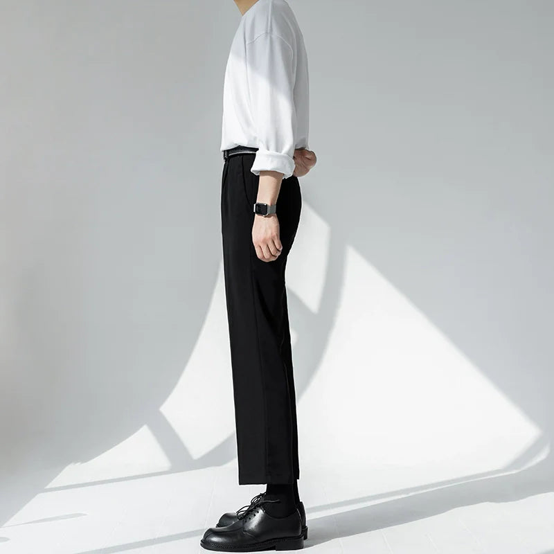 Straight casual wide-leg nine-point suit pants M003