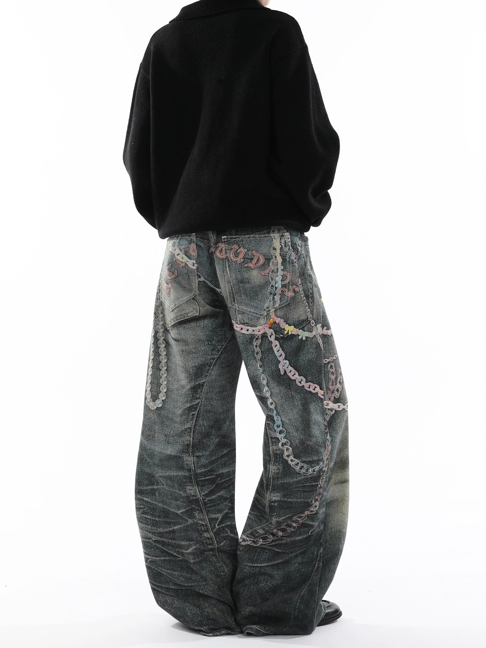 American Printed Straight Jeans B0169