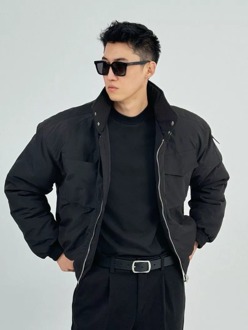 American stand-up collar tooling cotton-padded jacket T0373