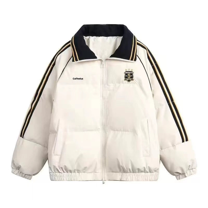 Contrast color lapel cotton dress T0084