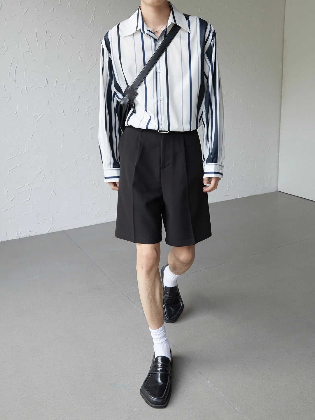 [DAZIONSED] STRIPE LONG SHIRT J0125
