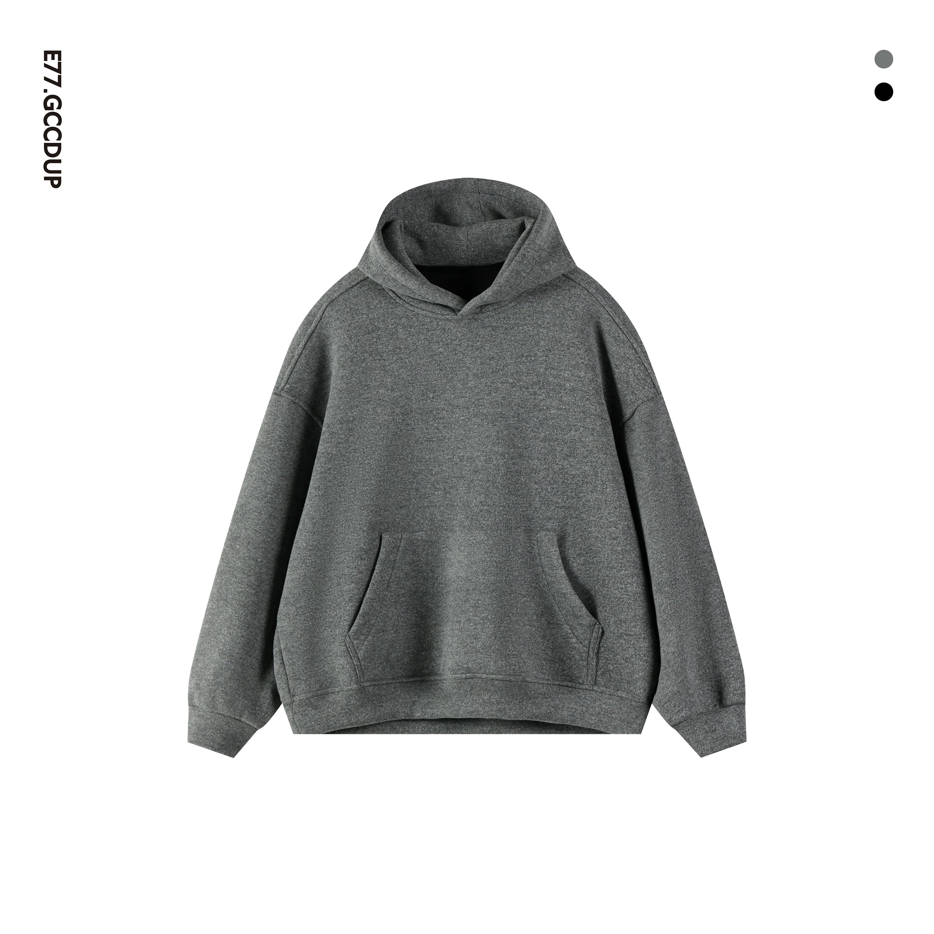 Kangaroo sweater heavy double stream spinning terry cloth stacked wear velvet kangaroo hooded sweater set S0177