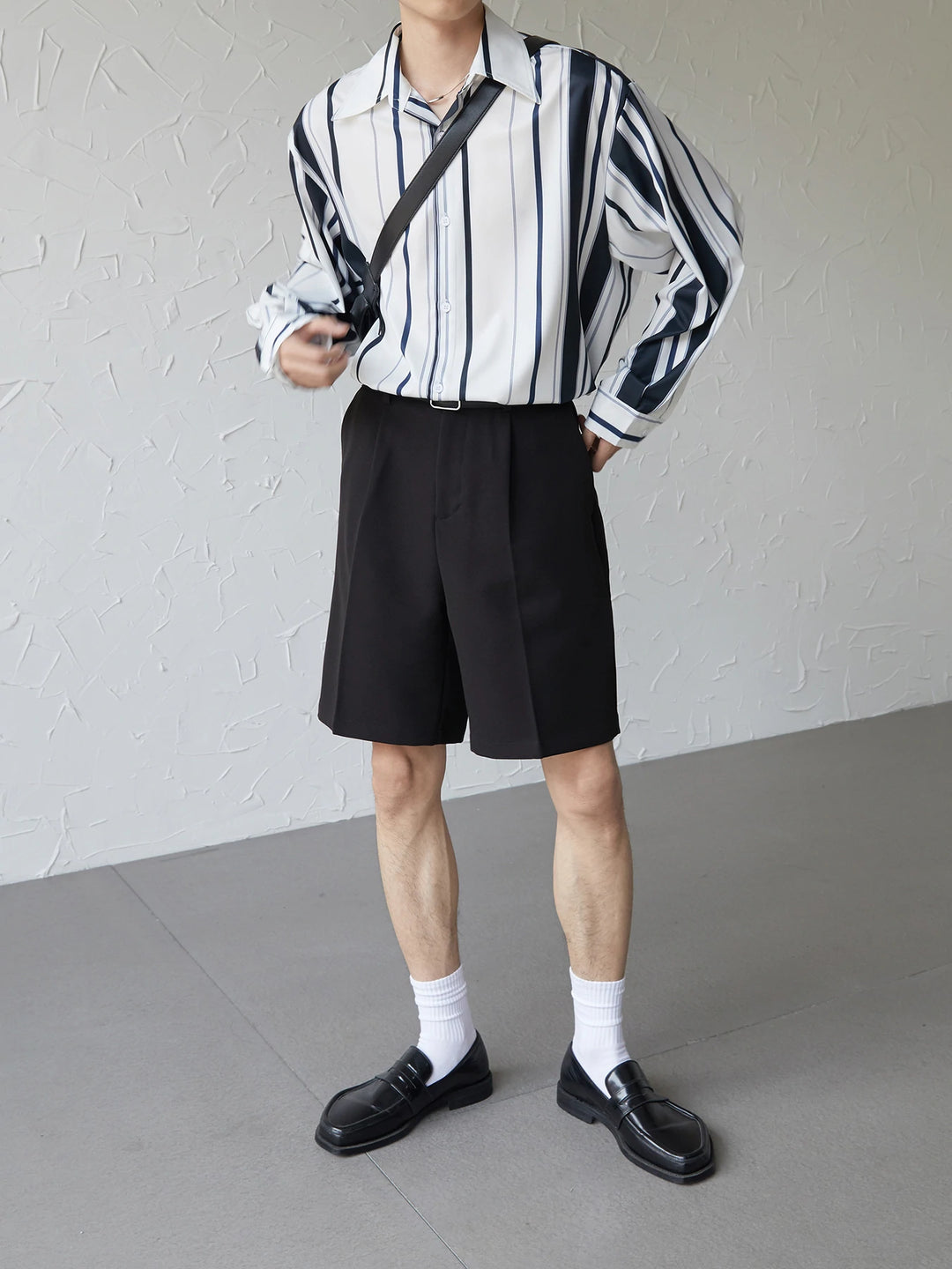 [DAZIONSED] STRIPE LONG SHIRT J0125