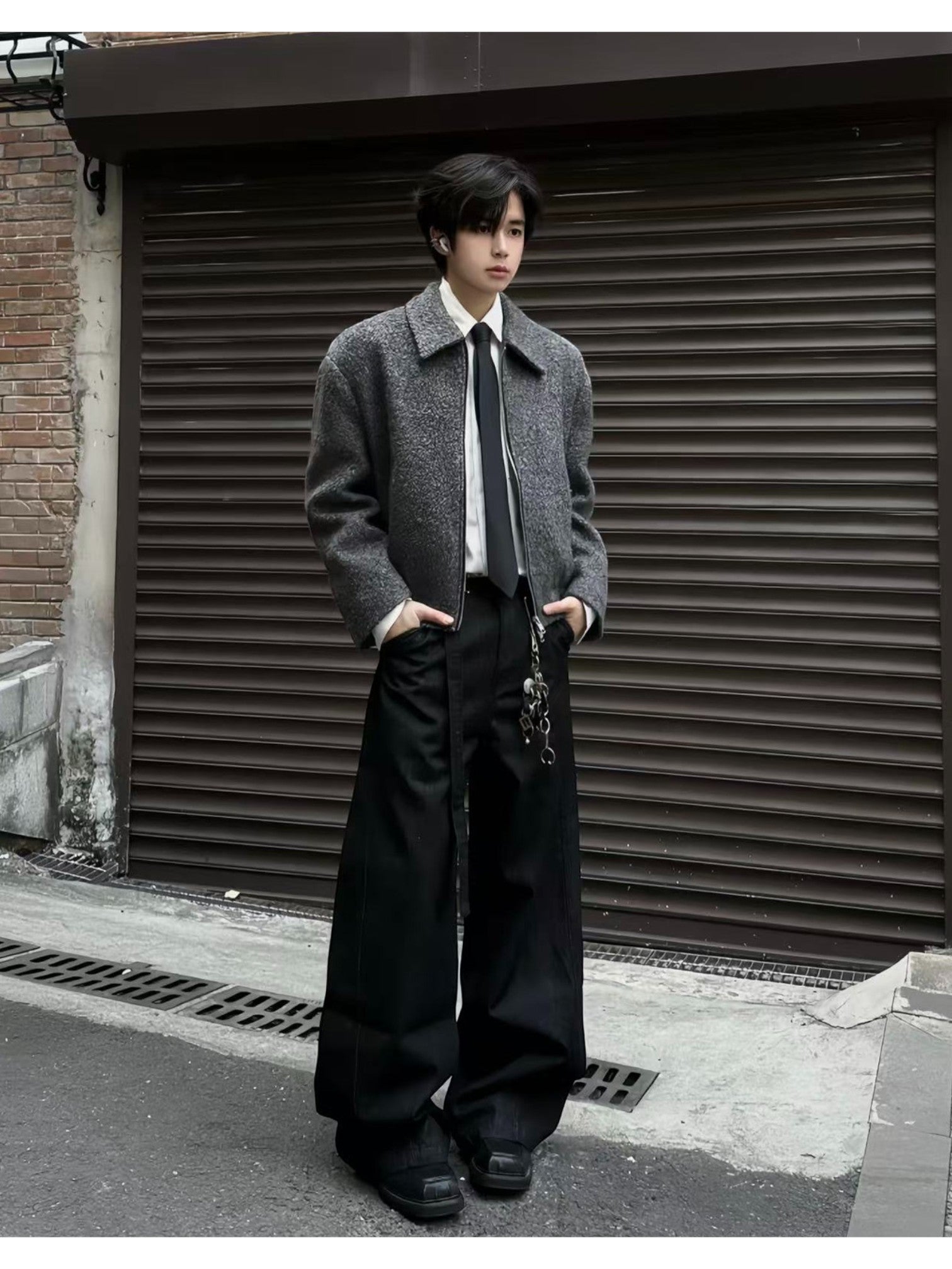 [SINONOME] DRAWSTRING A-CUT HEAVY JEANS B0303