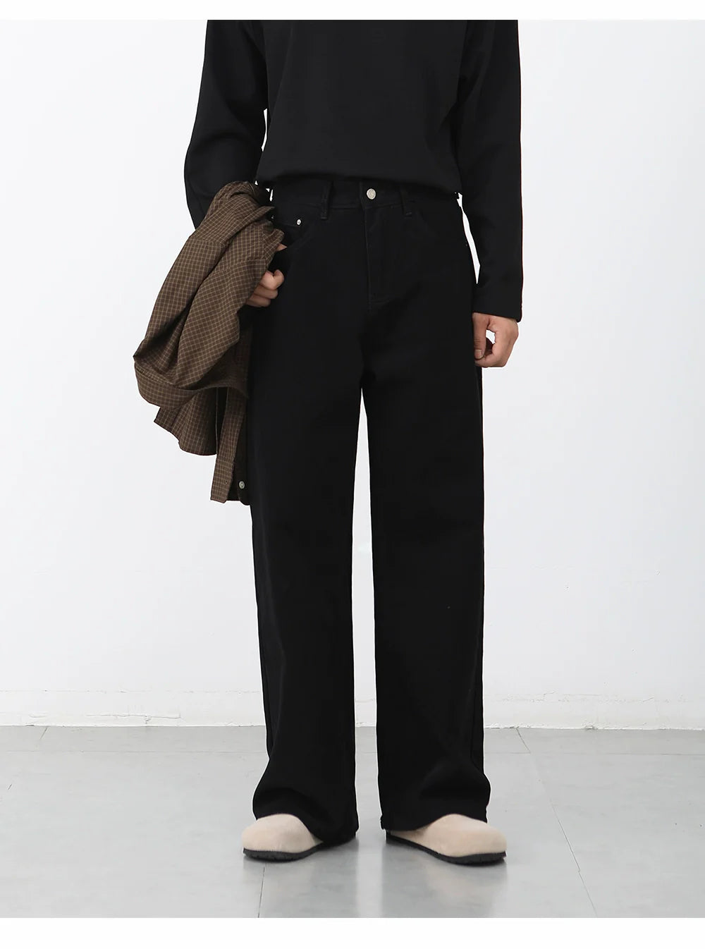 Black Jeans Men's Straight Casual Pants B0315