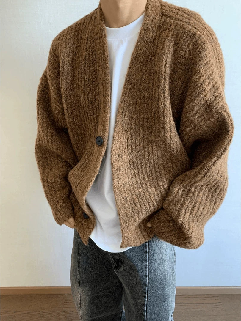 Vintage thick thread knitted cardigan ff0283