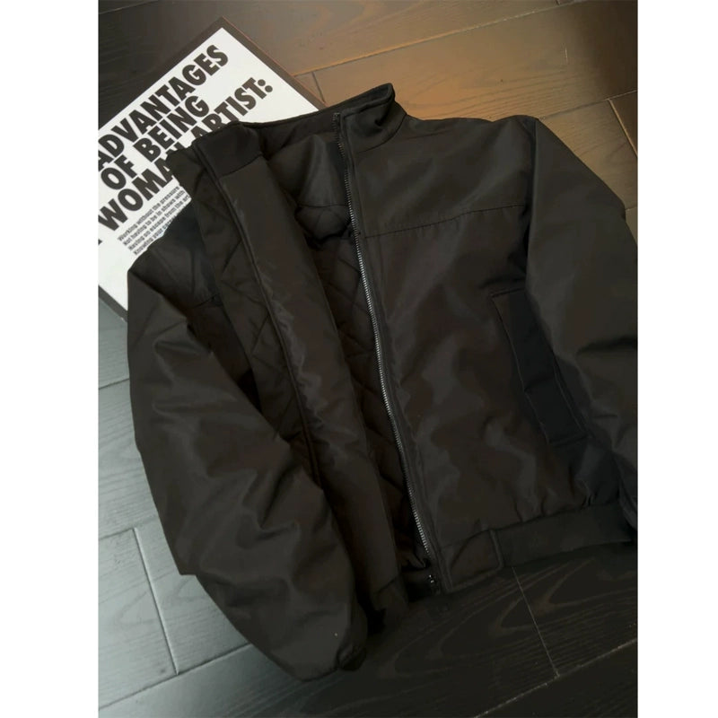 Black short three-proof thickened flight jacket ff0283