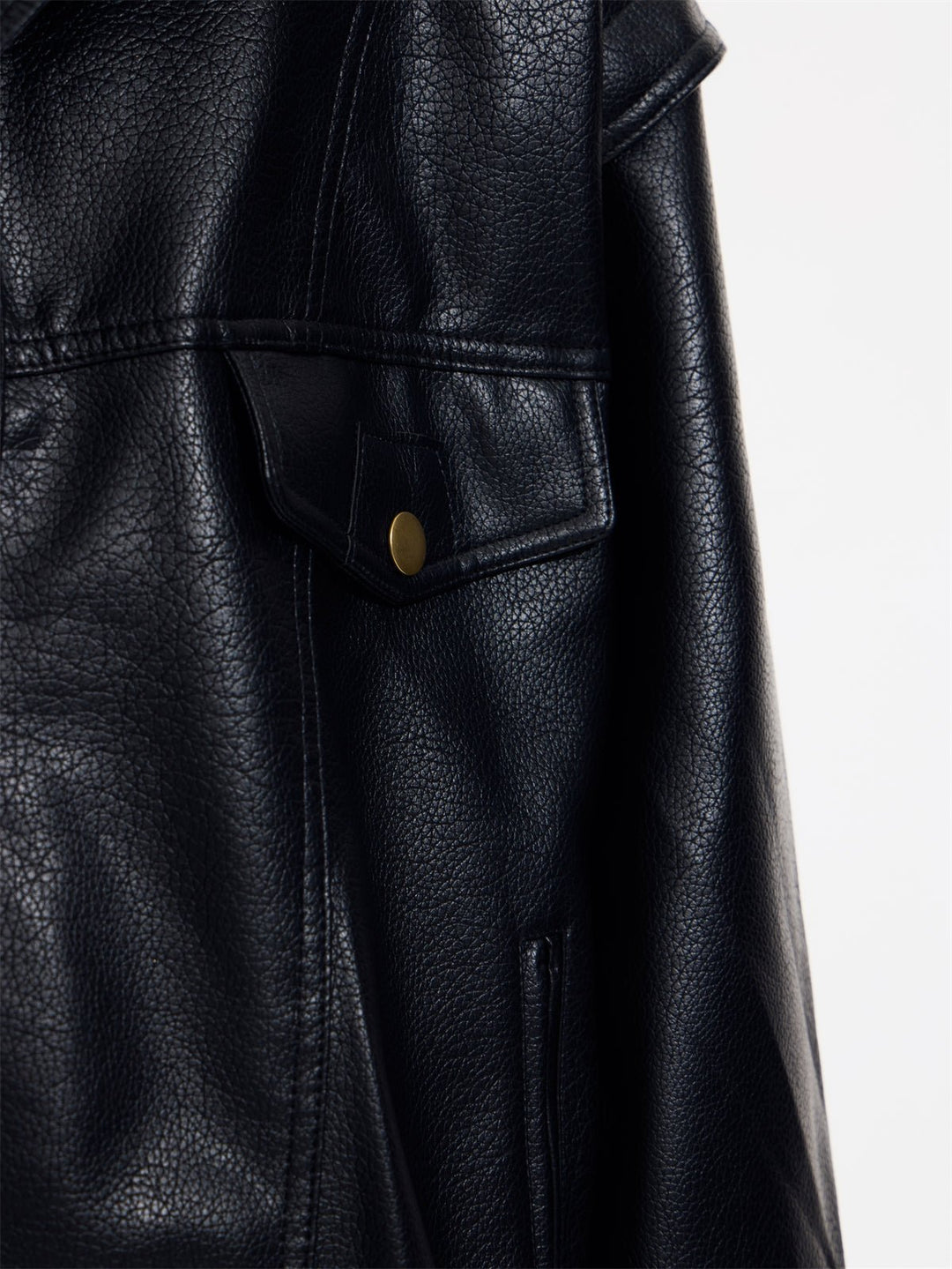 [PeopleStyle] Genderless wear silhouette fashionable leather jacket T0166