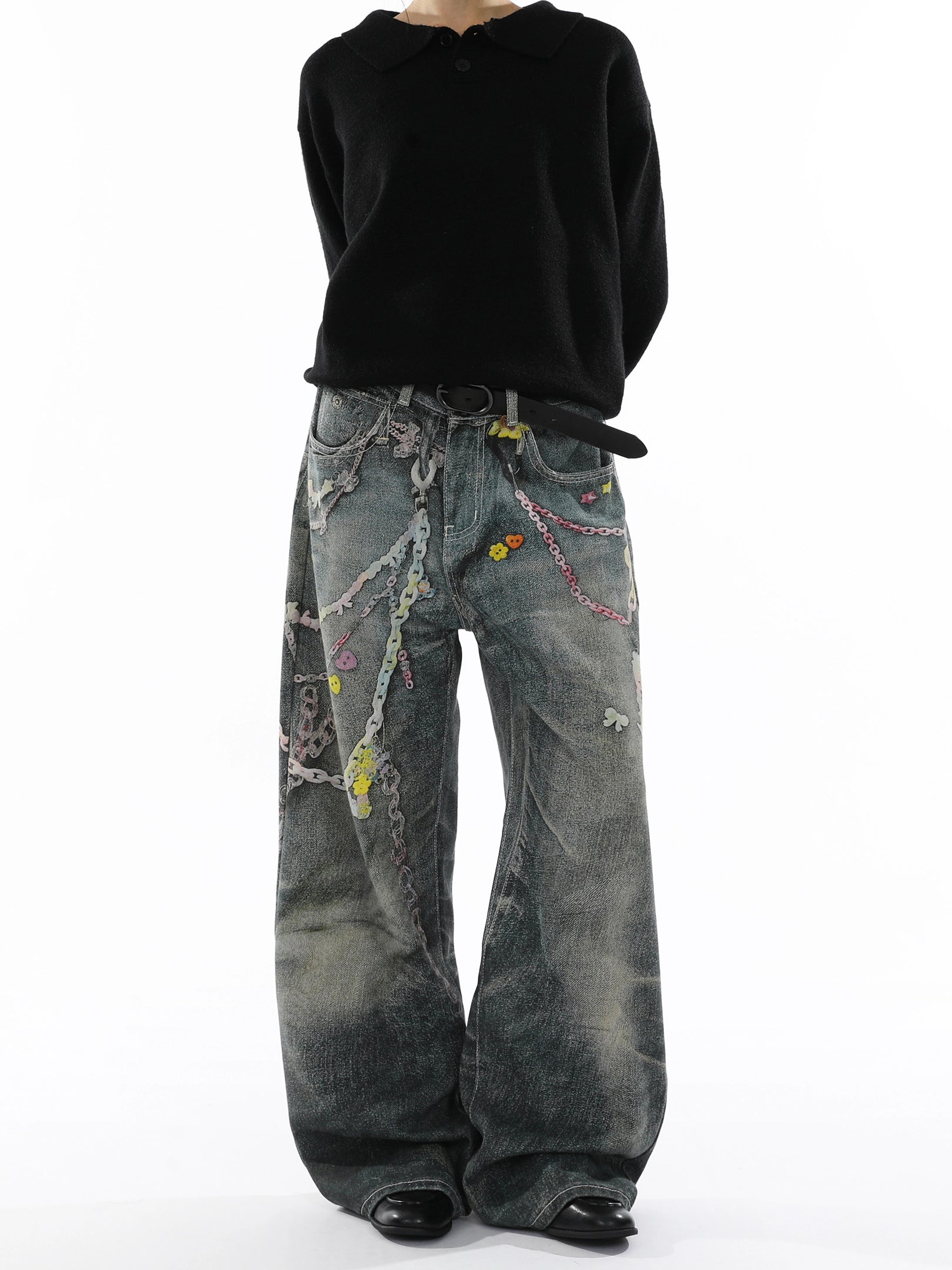 American Printed Straight Jeans B0169