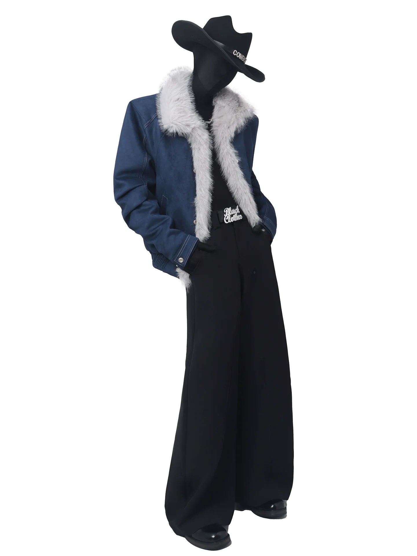 Winter mountain carving suede thickened sweater neck cotton-padded coat men's design sense imitation fur cotton clothes tide T0193