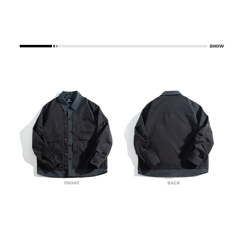 Large size spliced jacket T0297