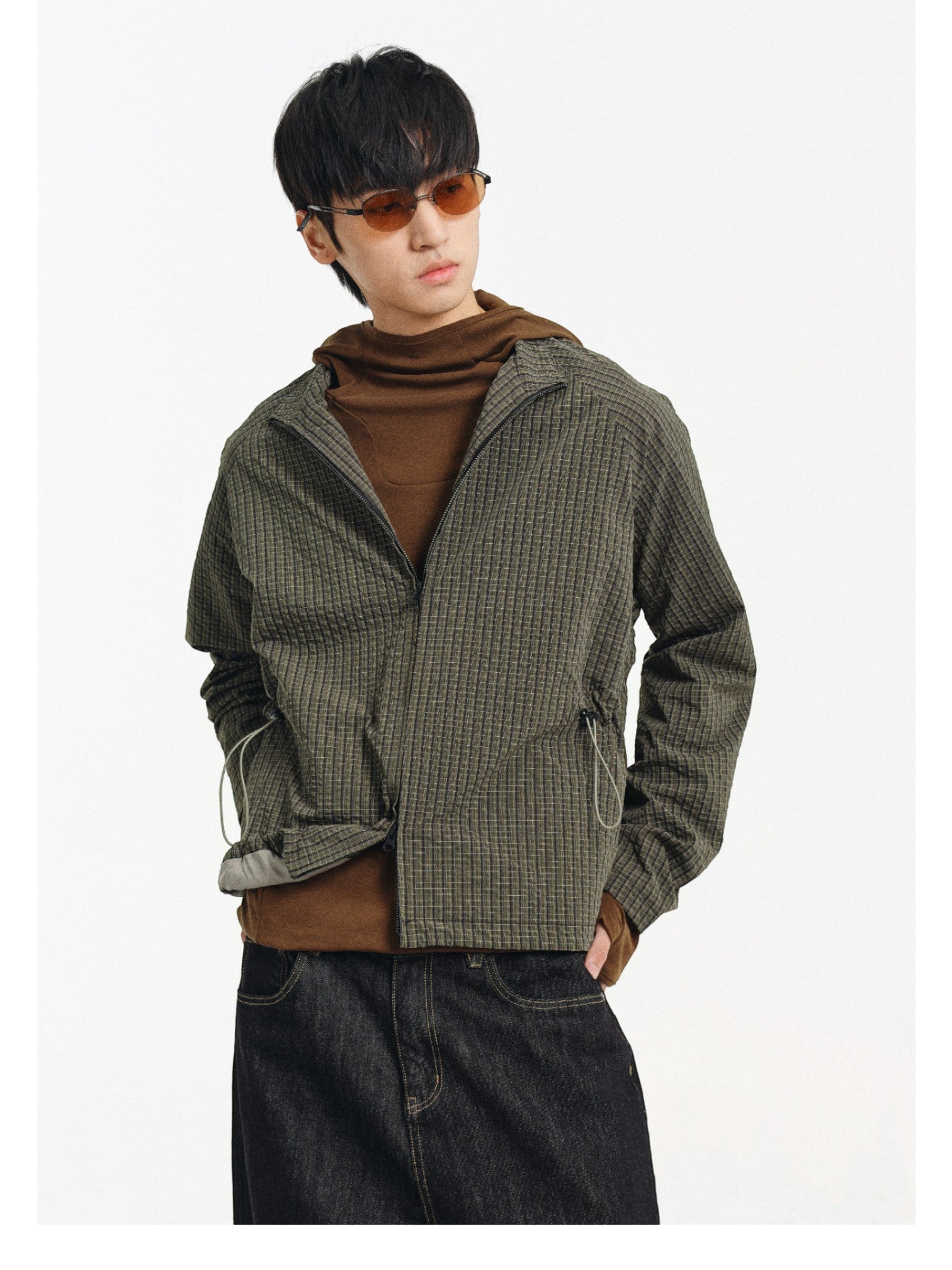 [DIMC] MESH TEXTURE HOODED JACKET T0174