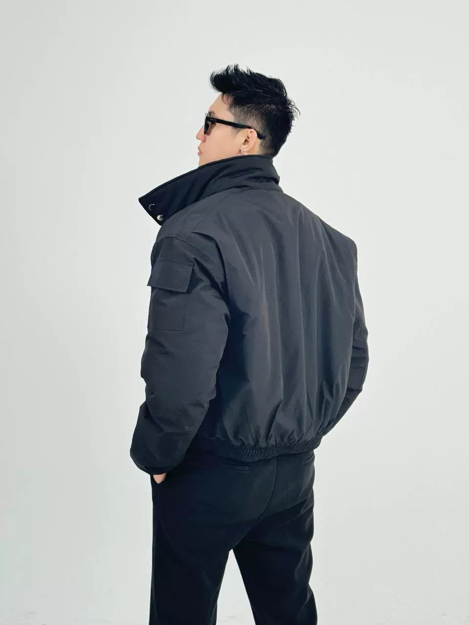 American stand-up collar tooling cotton-padded jacket T0373