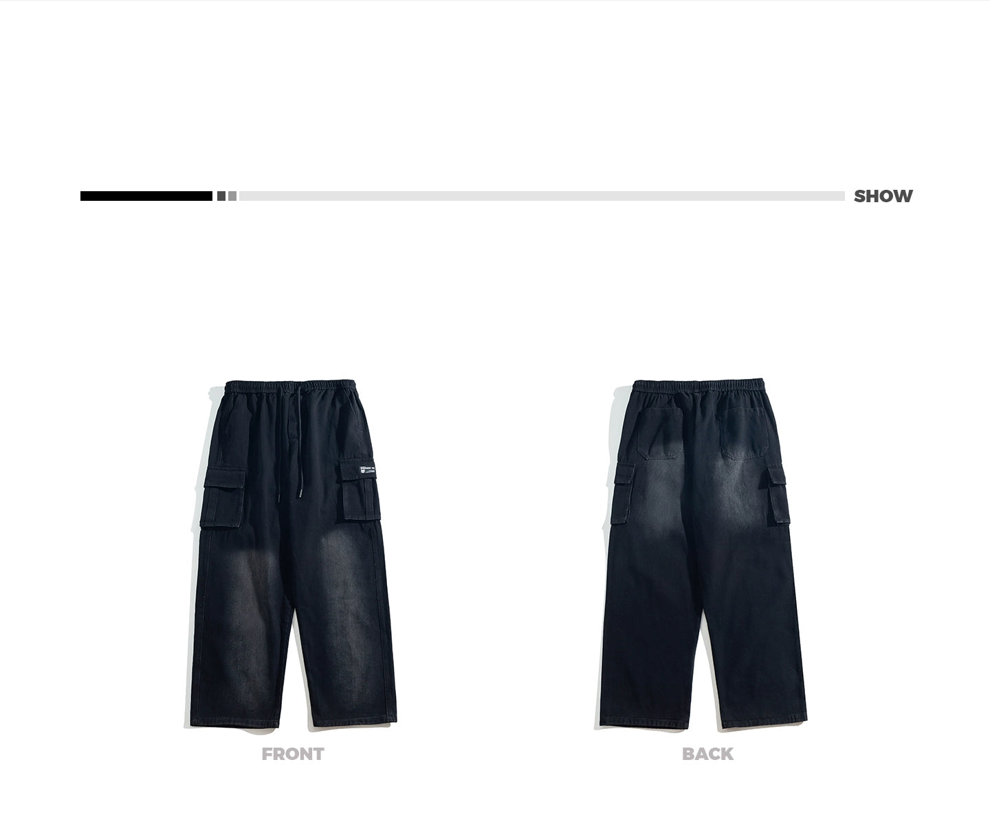 Large size straight denim overalls B0301