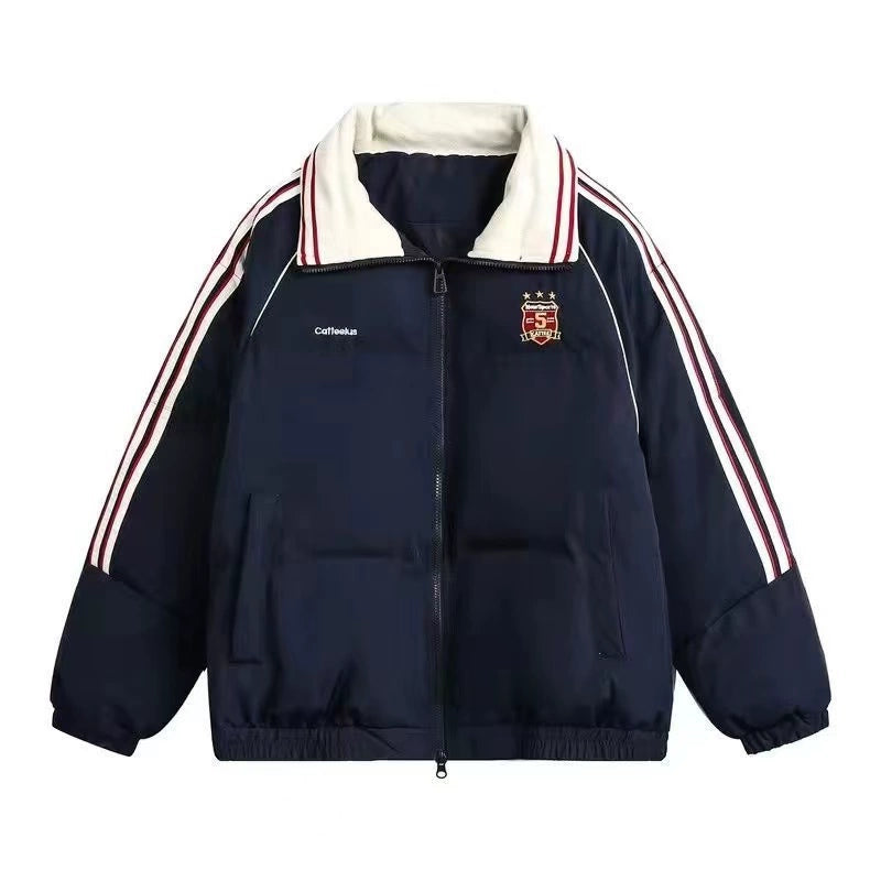 Contrast color lapel cotton dress T0084