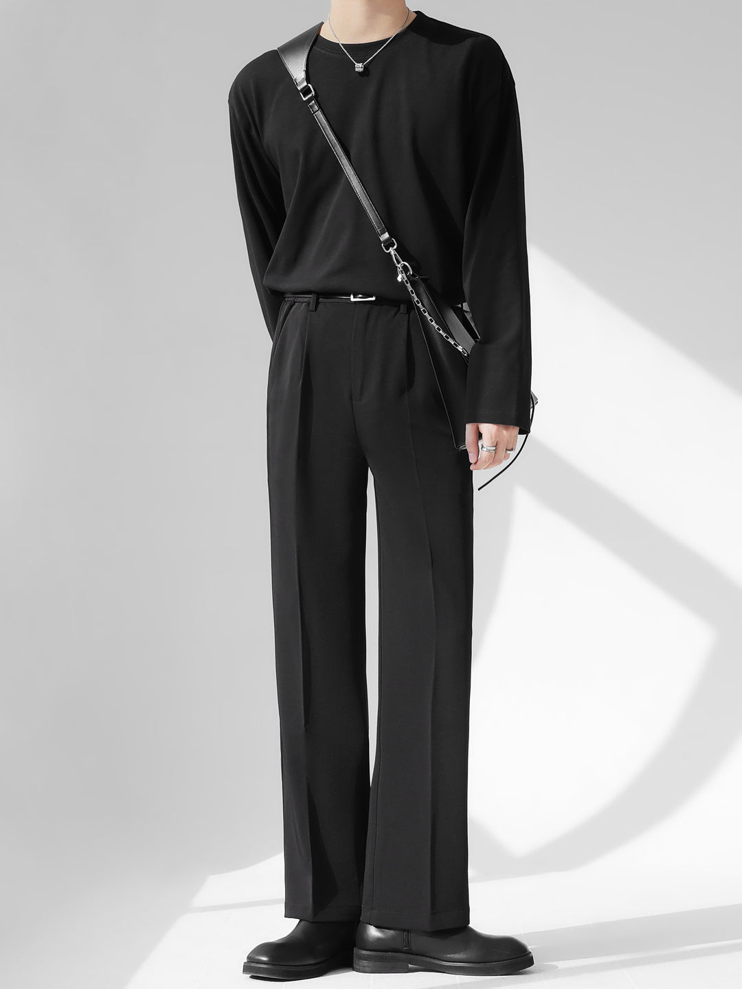 [HOHO] Self-made high-end drape solid color T-shirt J0083