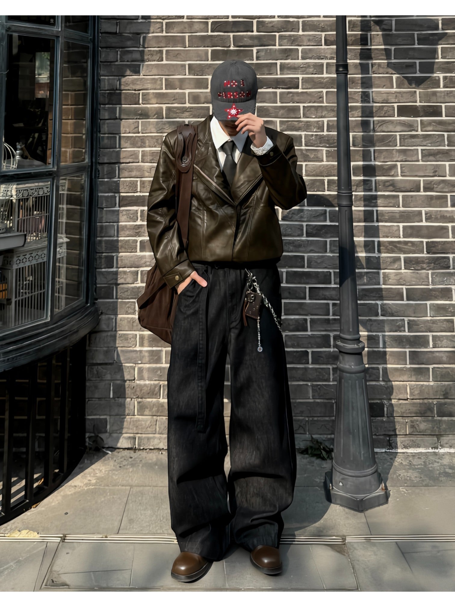 [SINONOME] DRAWSTRING A-CUT HEAVY JEANS B0303