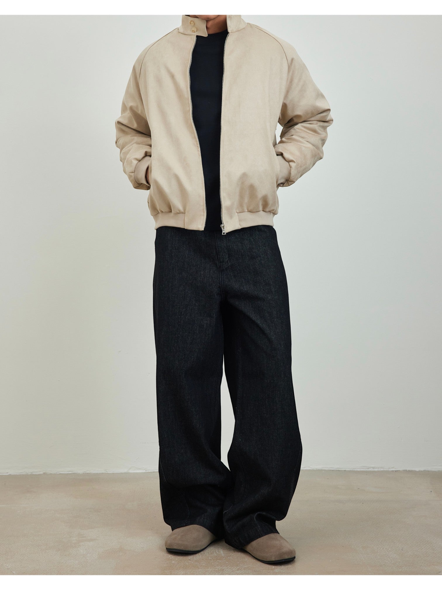 [SINONOME] DRAWSTRING A-CUT HEAVY JEANS B0303