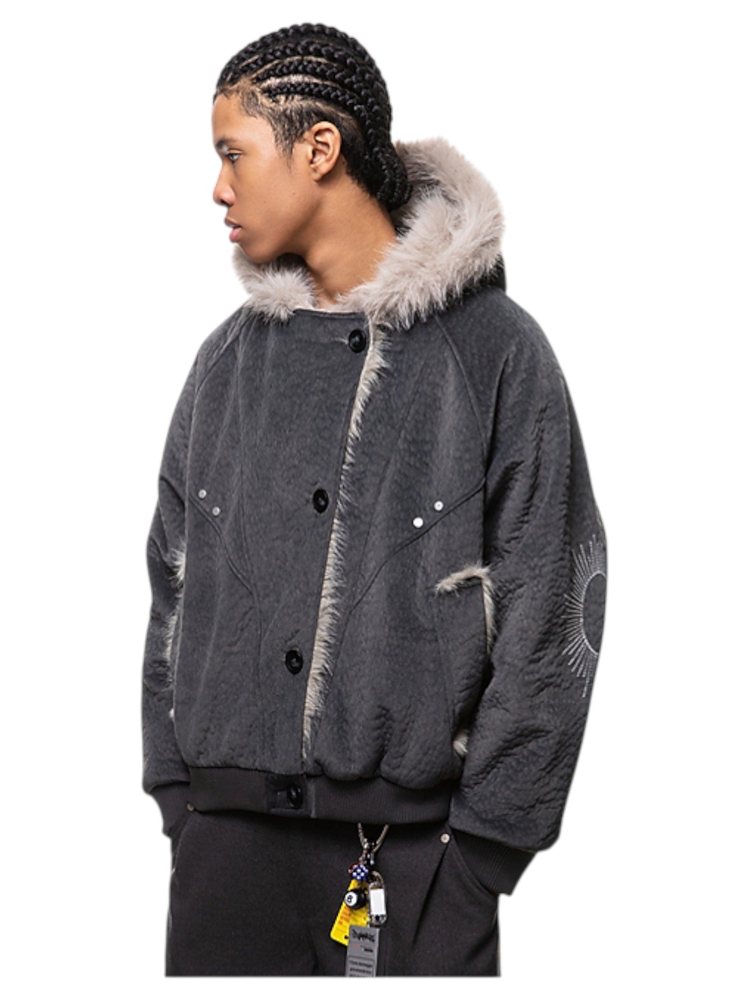 FAUX FUR-COLLAR PADDED JACKET T0144