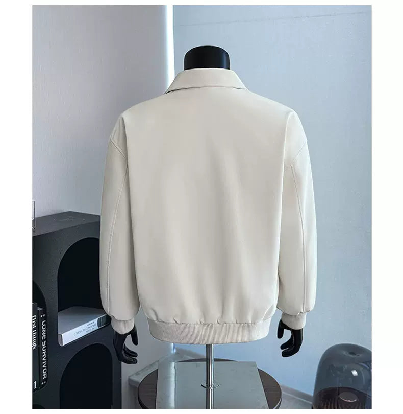 Rivet deconstructed leather jacket FE0700