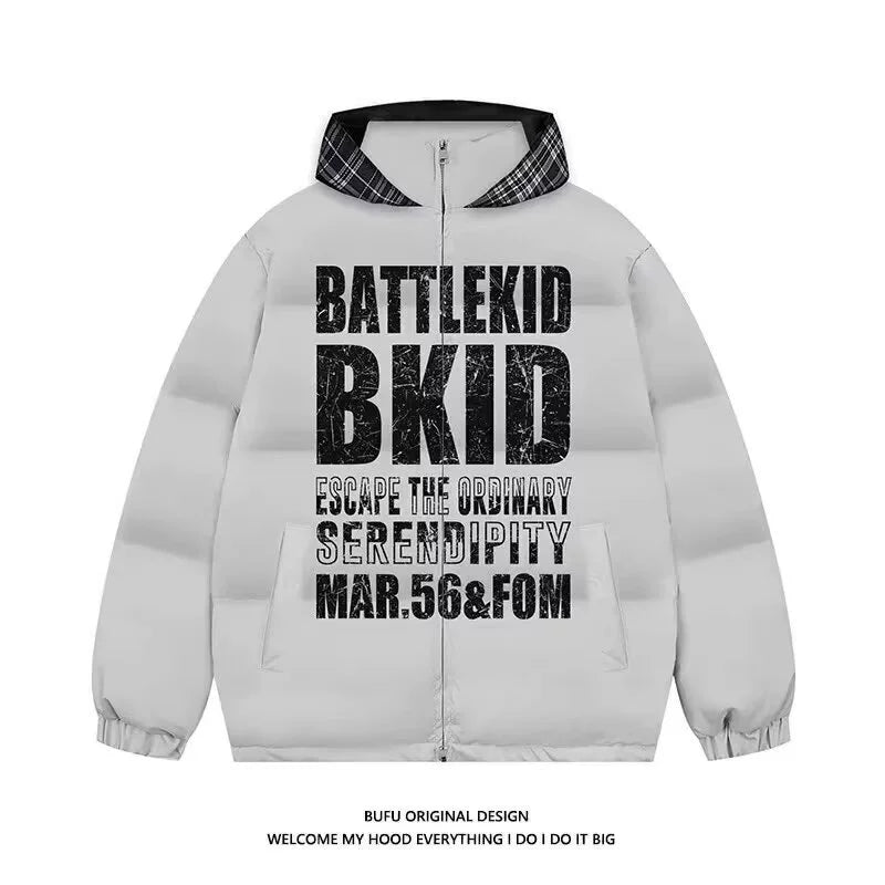 American Letter Print Cotton Jacket T0079