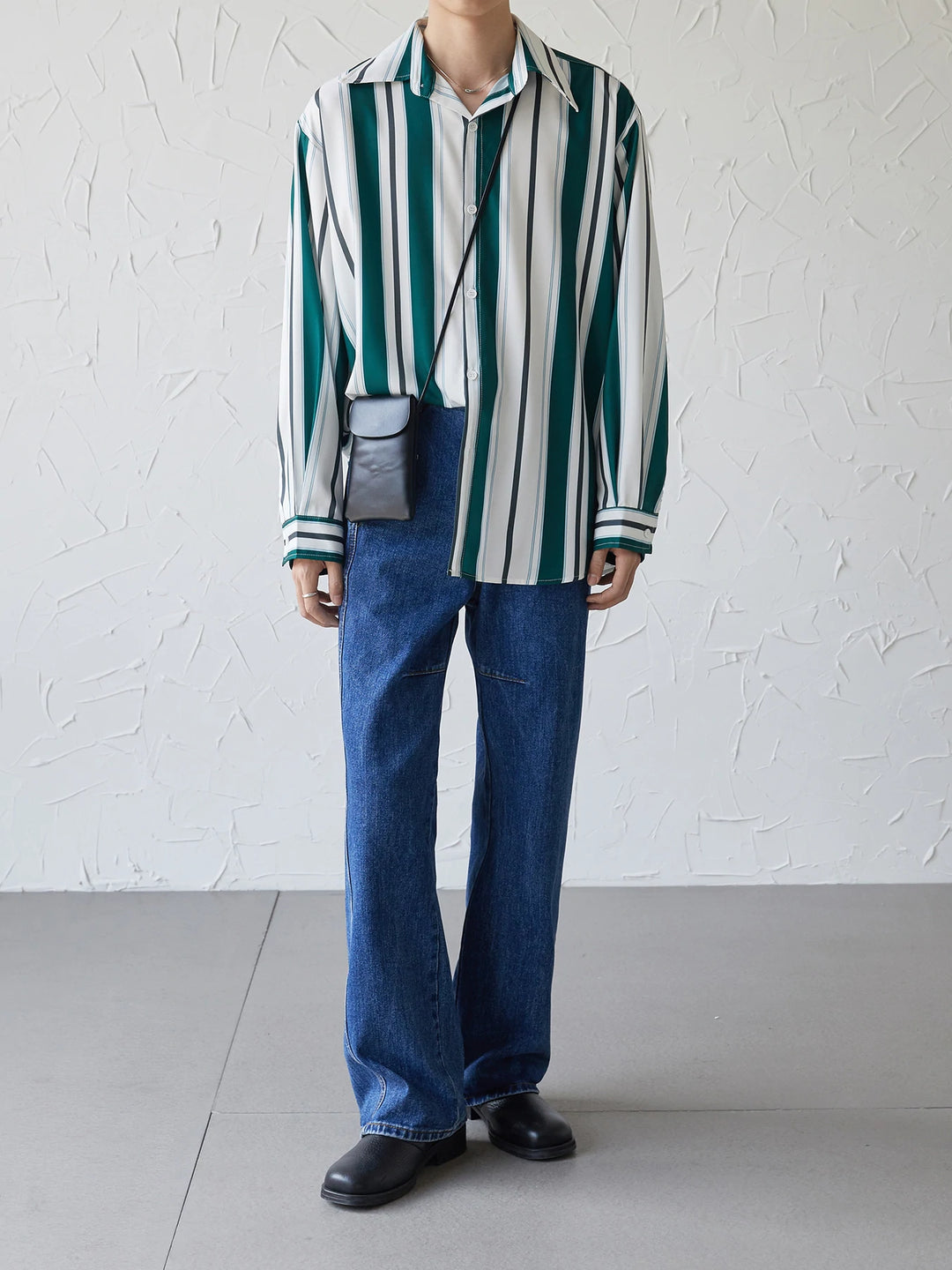 [DAZIONSED] STRIPE LONG SHIRT J0125
