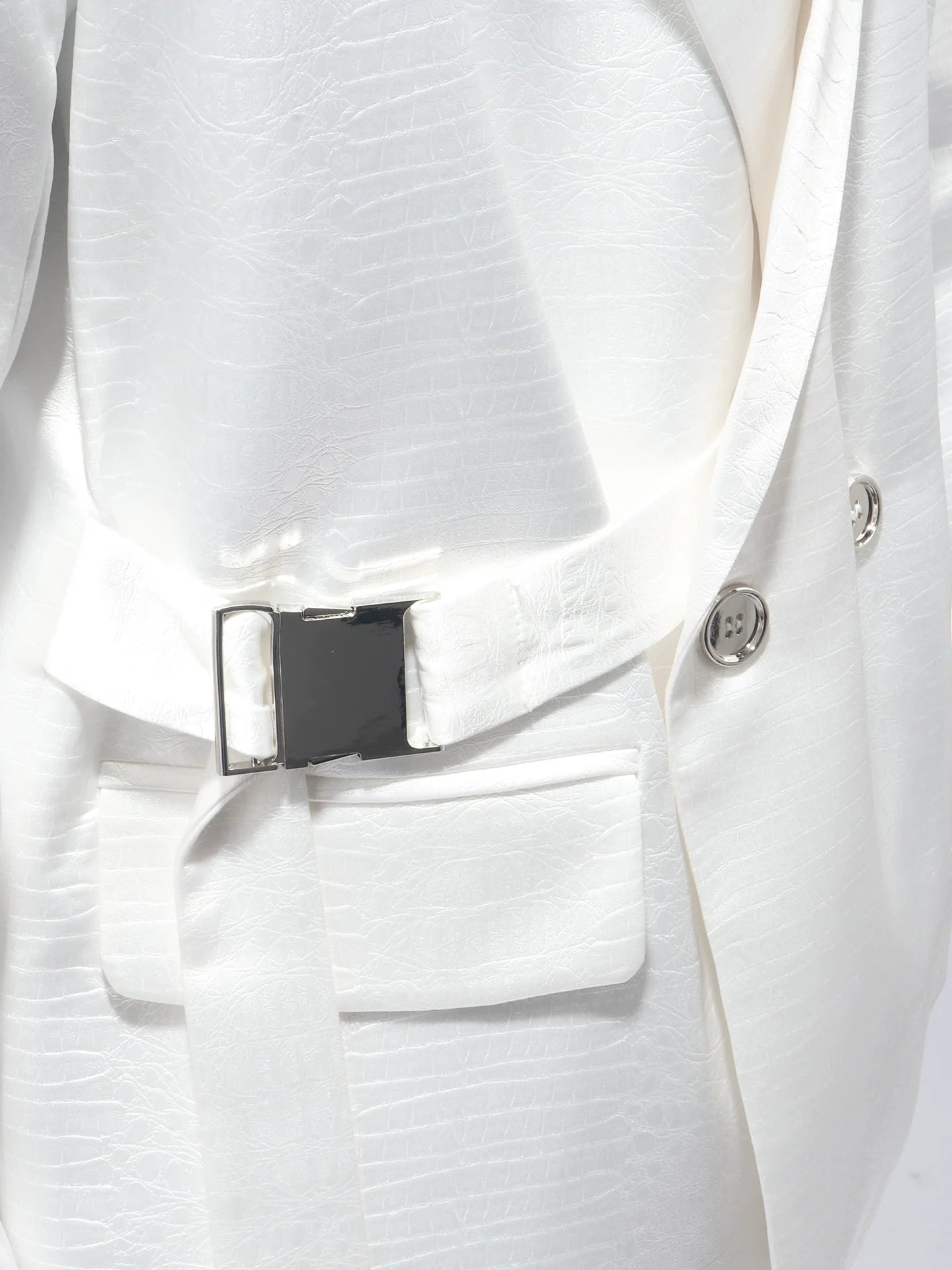 Premium buckle heavy industry shoulder padded blazer male ruffian handsome niche design suit R014