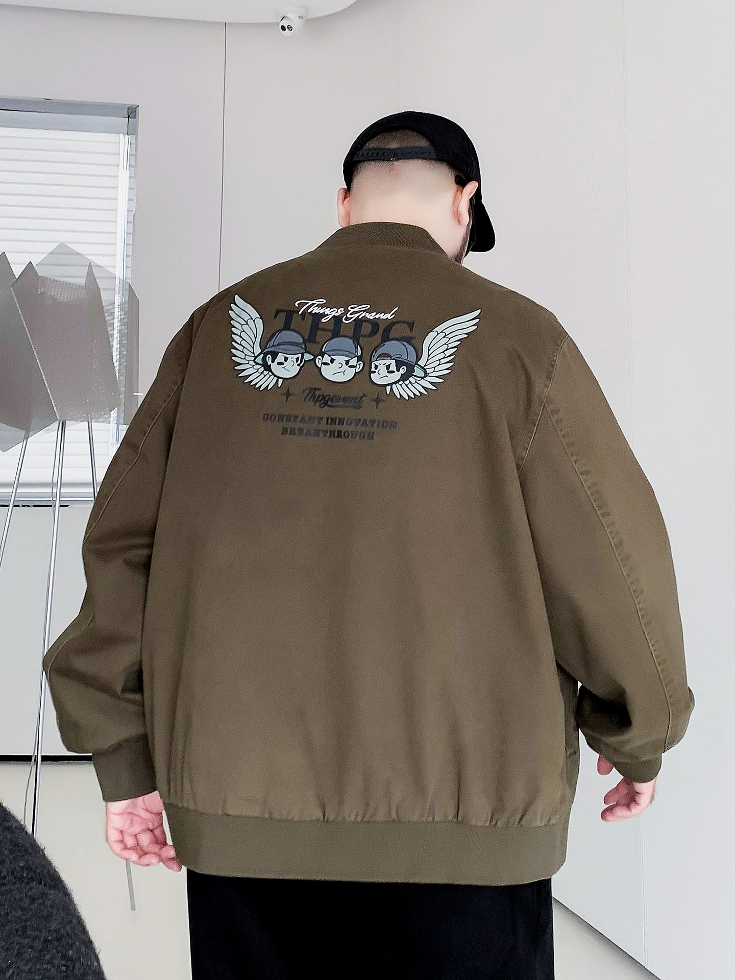 Large size cotton baseball jacket T0296