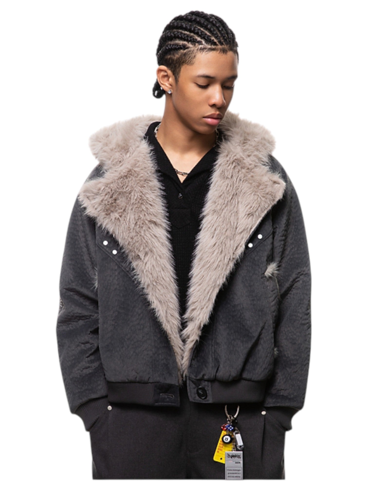 FAUX FUR-COLLAR PADDED JACKET T0144