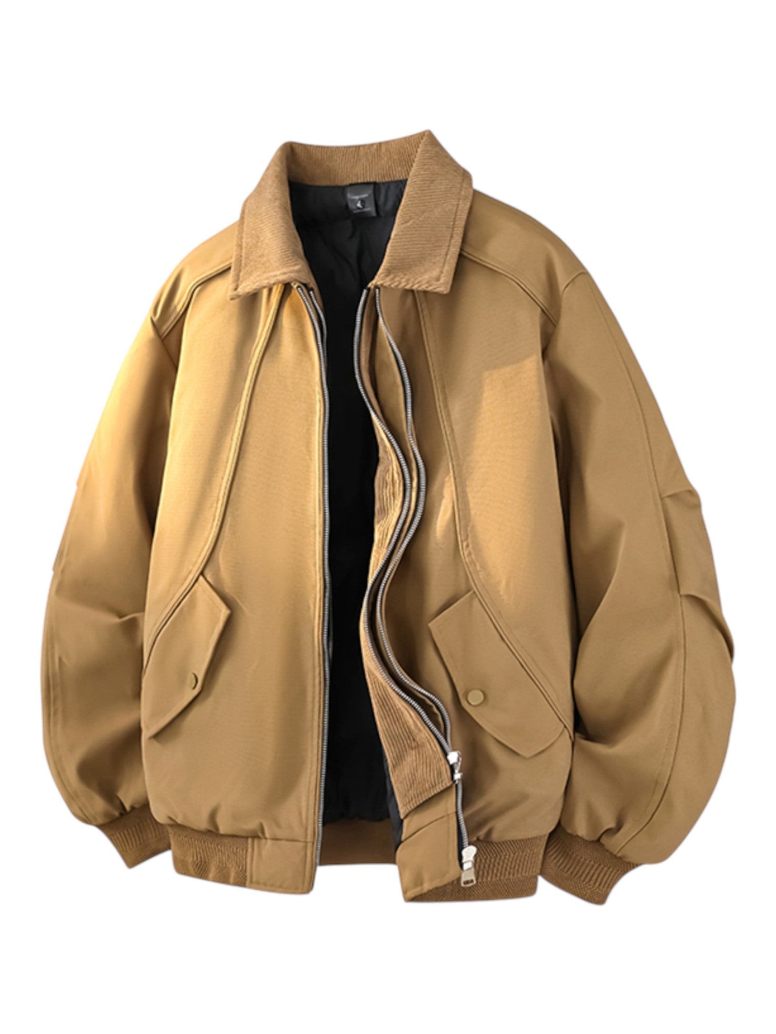 LAYERED-LOOK COLLARED DOWN JACKET T0148