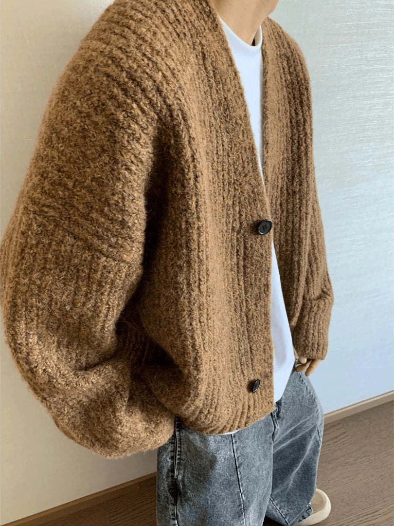 Vintage thick thread knitted cardigan ff0283