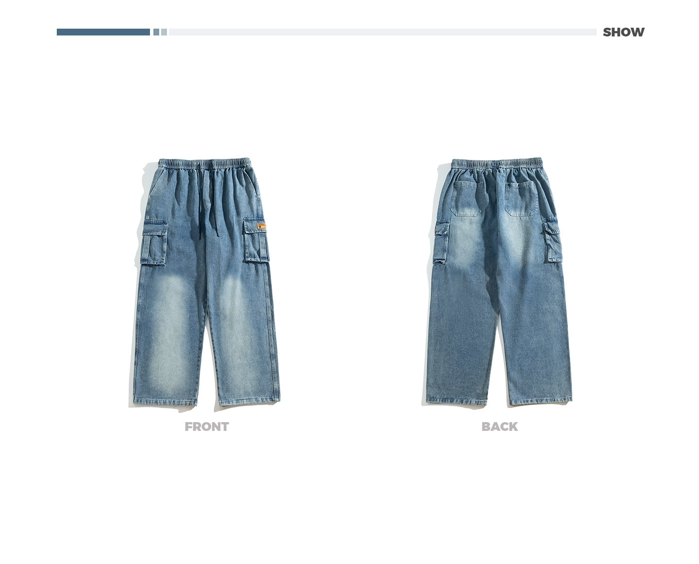 Large size straight denim overalls B0301