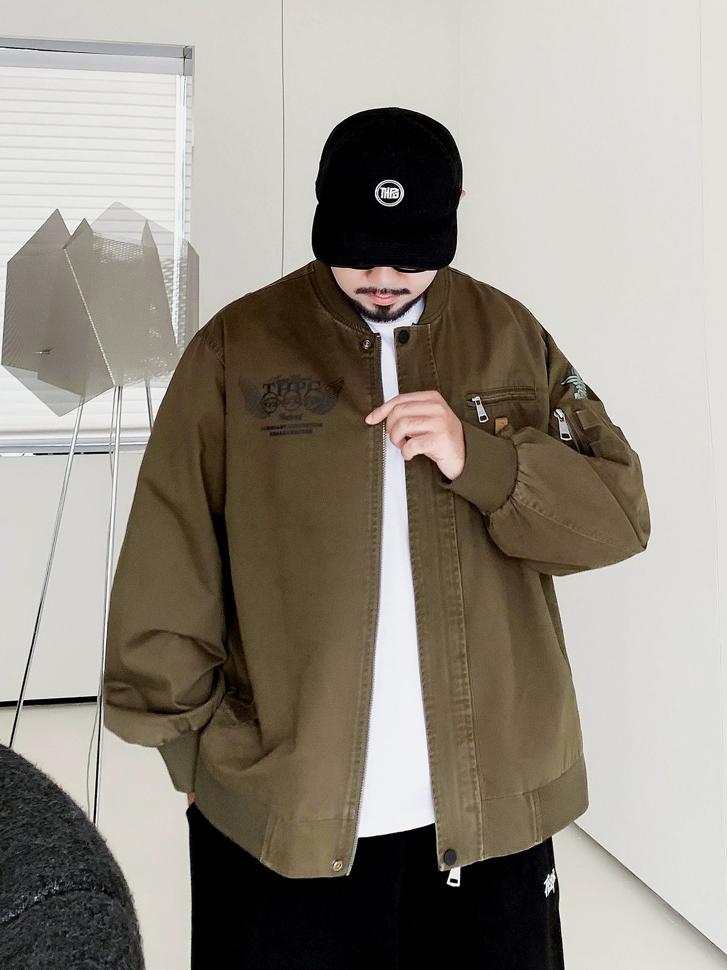 Large size cotton baseball jacket T0296